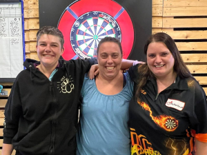 Christmas Open 2022 - dames Top3 (de gauche à droite) : Mirjam Schüpbach, Jeannette Stoop et Sylvia Schlapbach
